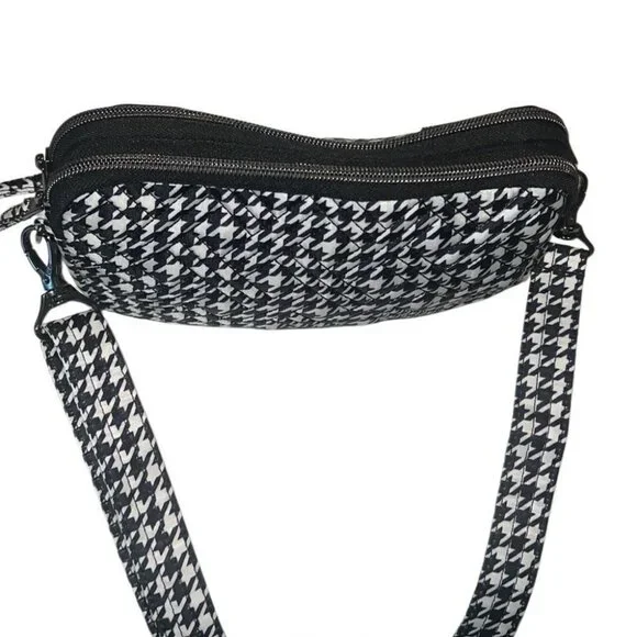 Lug Black and White RFID Convertible Coupe XL Crossbody Belt Bag - Picture 5 of 14